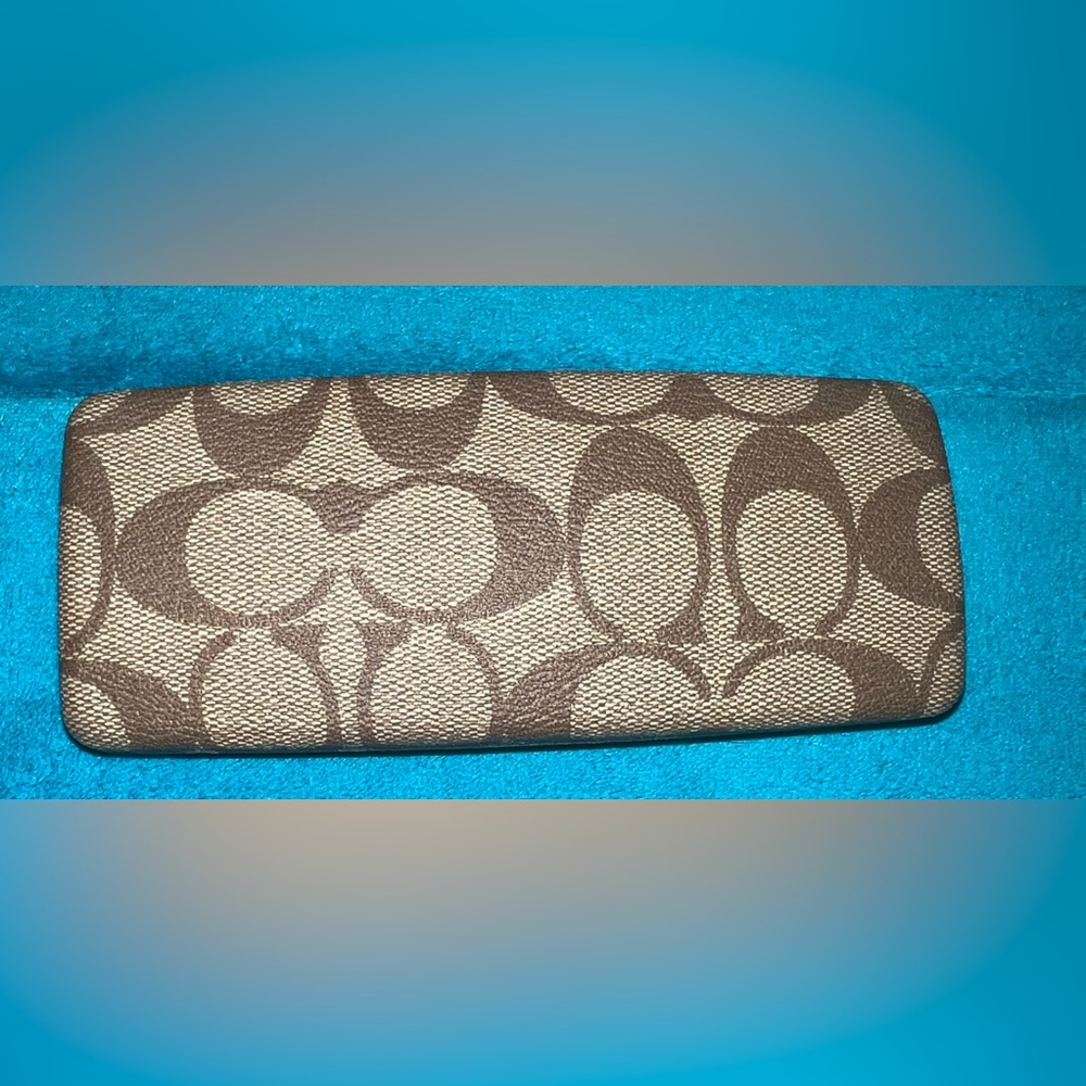 Coach Signature Brown and Tan Eyeglass Case